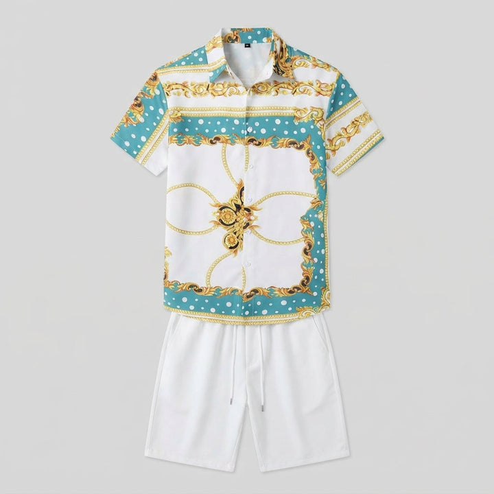 Dylan Foley | Tropical Print Shirt And Shorts Set For Men