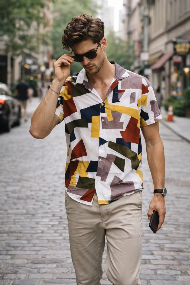 Declan Hughes | Geometric Print Resort Shirt For Men