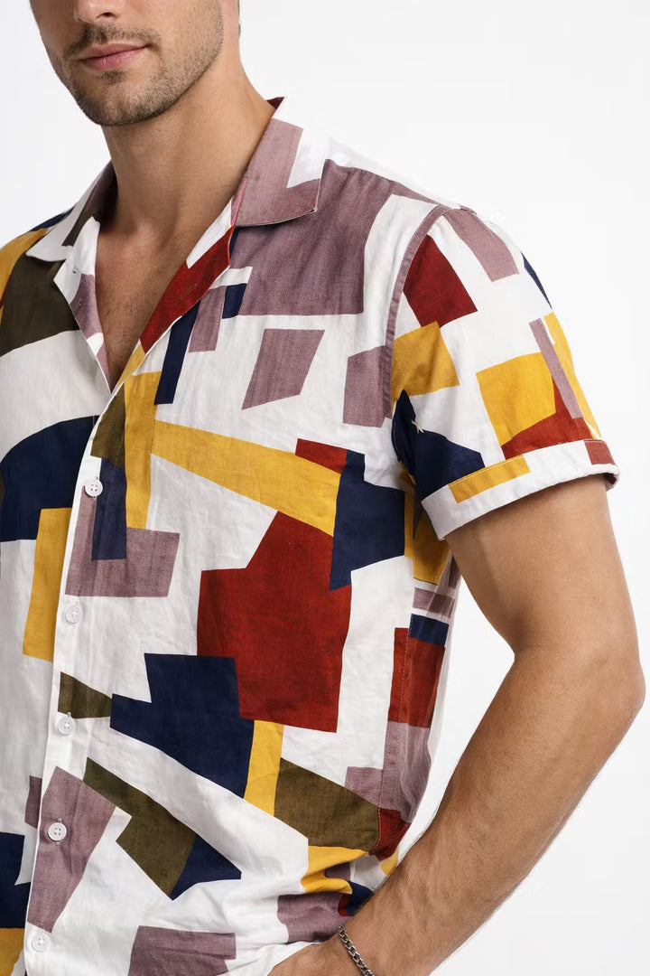 Declan Hughes | Geometric Print Resort Shirt For Men