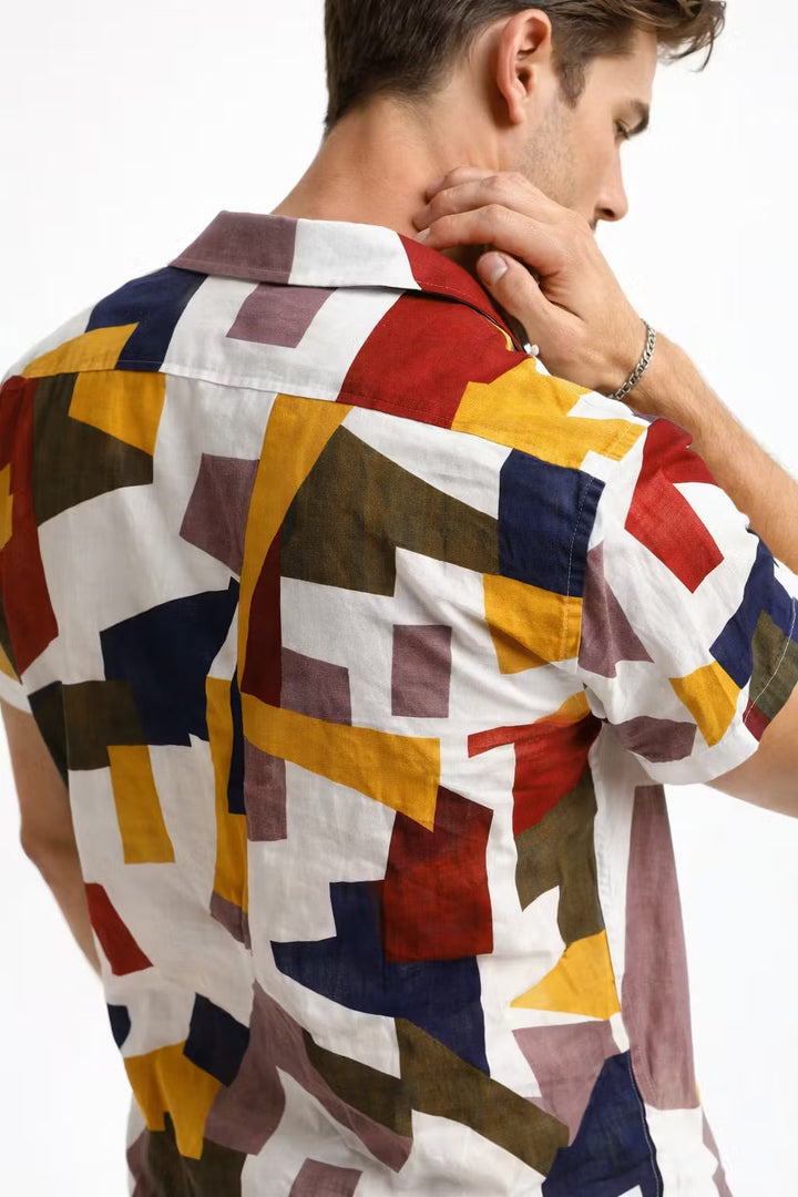 Declan Hughes | Geometric Print Resort Shirt For Men