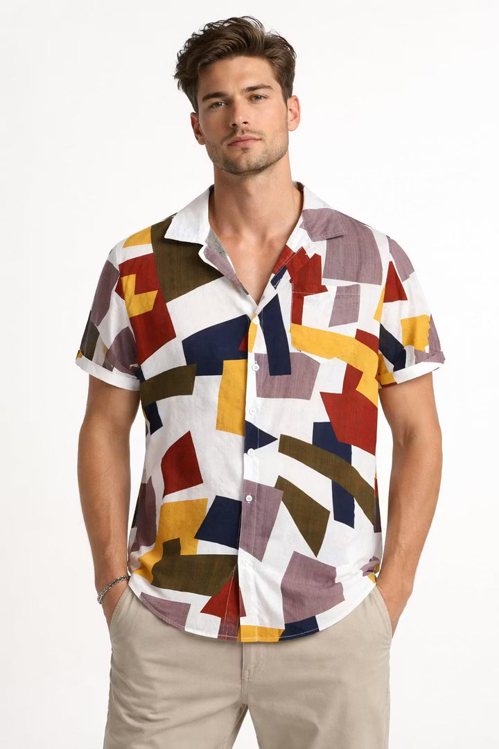 Declan Hughes | Geometric Print Resort Shirt For Men