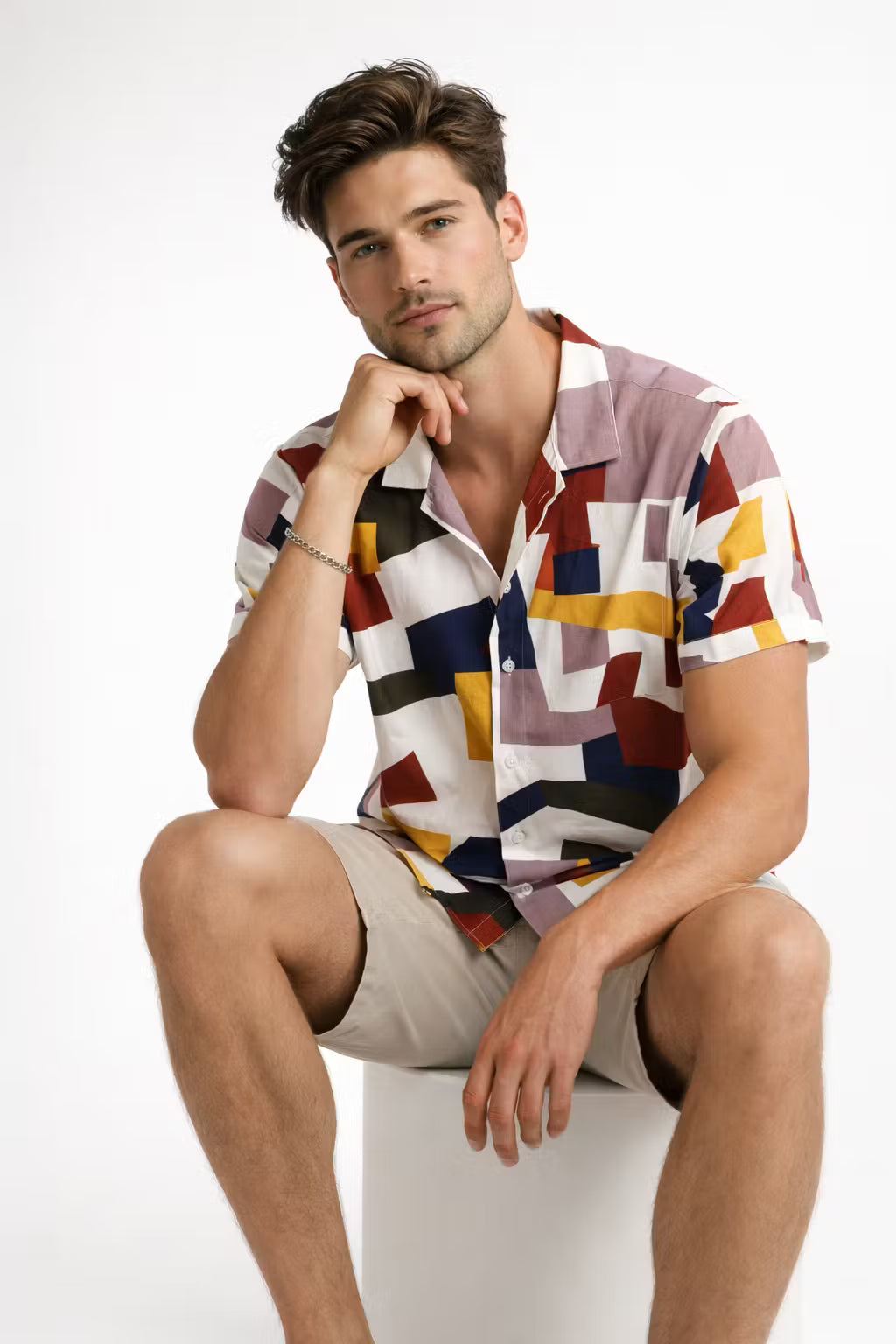 Declan Hughes | Geometric Print Resort Shirt For Men