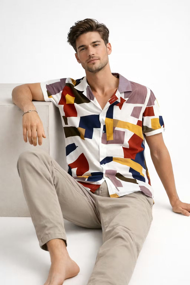 Declan Hughes | Geometric Print Resort Shirt For Men