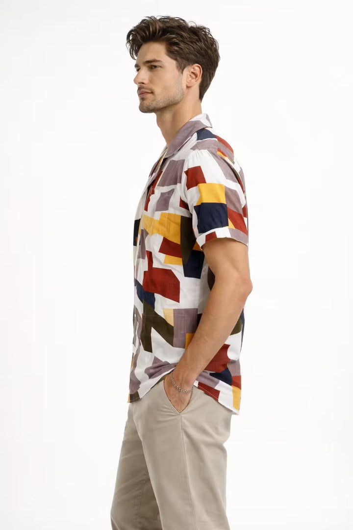 Declan Hughes | Geometric Print Resort Shirt For Men