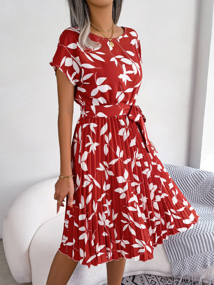 Ella Cooper | Leaf Print Summer Dress For Women