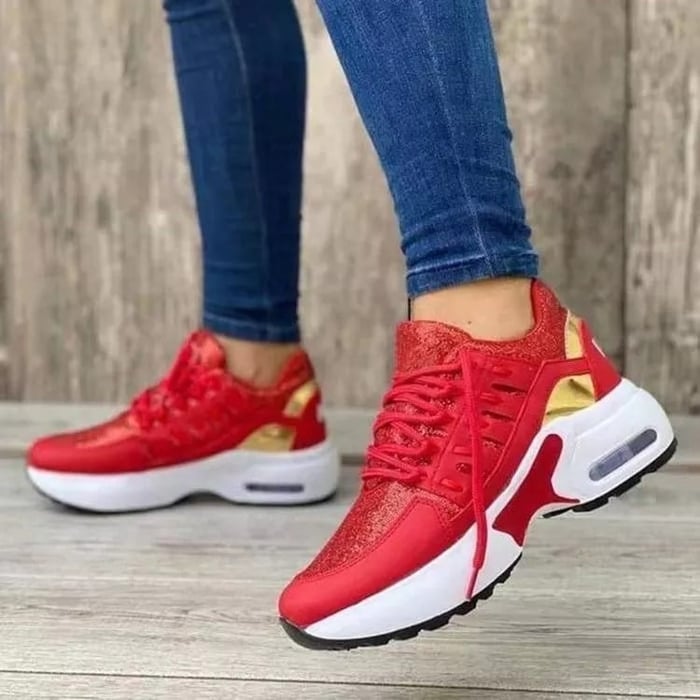 Thea | Women’s Air Cushion Sneakers with Lace-Up Platform