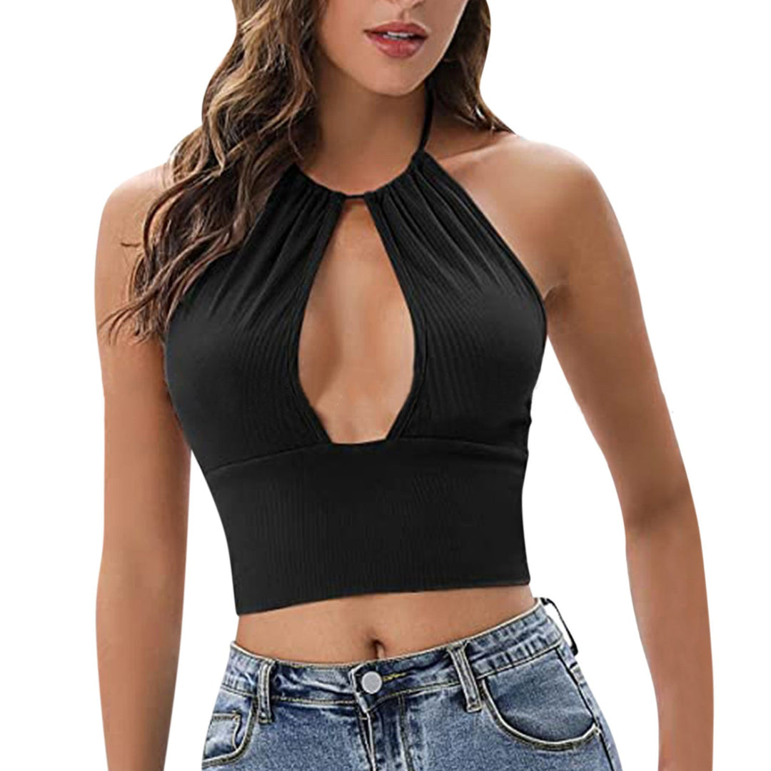 Lauren Smith | Halter Cutout Crop Top For Women