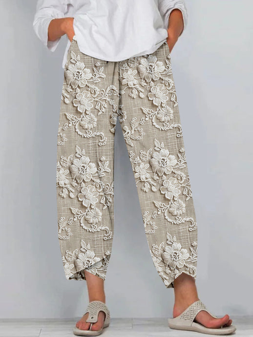 Anais | Women’s Breezy Printed Trousers with Elasticated Waistband