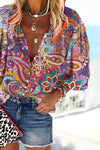 Mila | Women's Oversized Paisley Print Blouse with 3/4 Sleeves