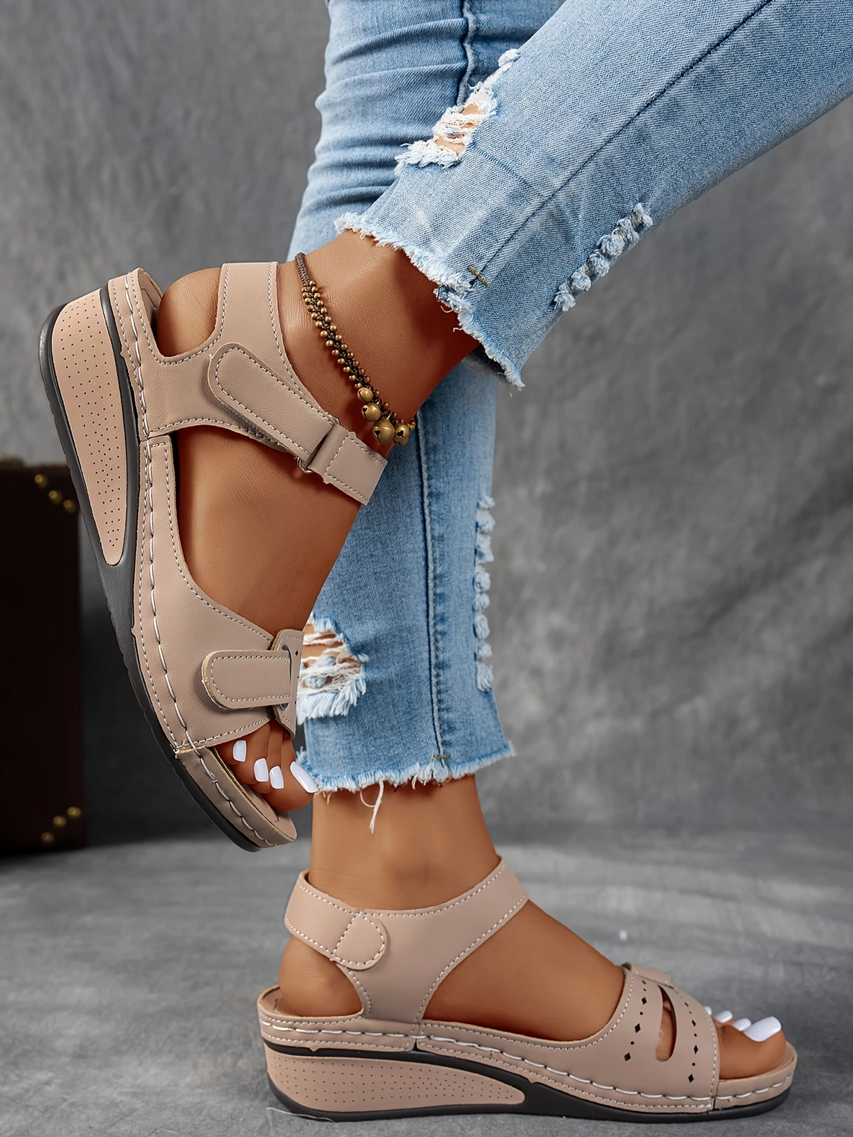 Georgina | Women’s Wedge Platform Sandals with Adjustable Strap