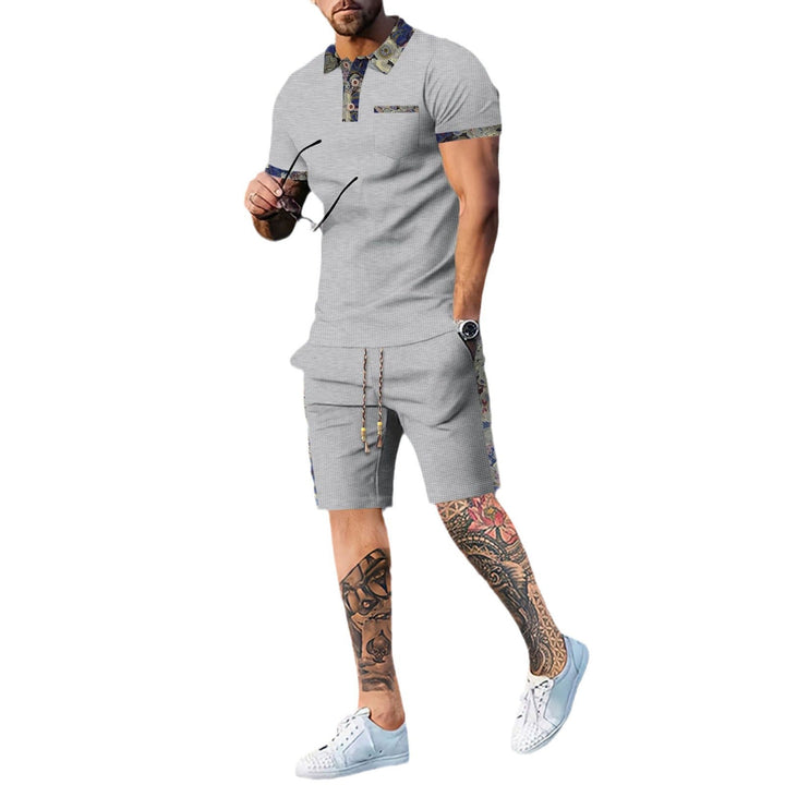 Brayden Foley | Textured Polo Shorts Set For Men