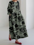 Alison | Women’s Flowing Botanical Dress with Gentle Draping