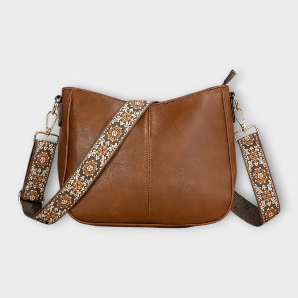 Aria | Women’s Curved Shoulder Bag with Patterned Strap