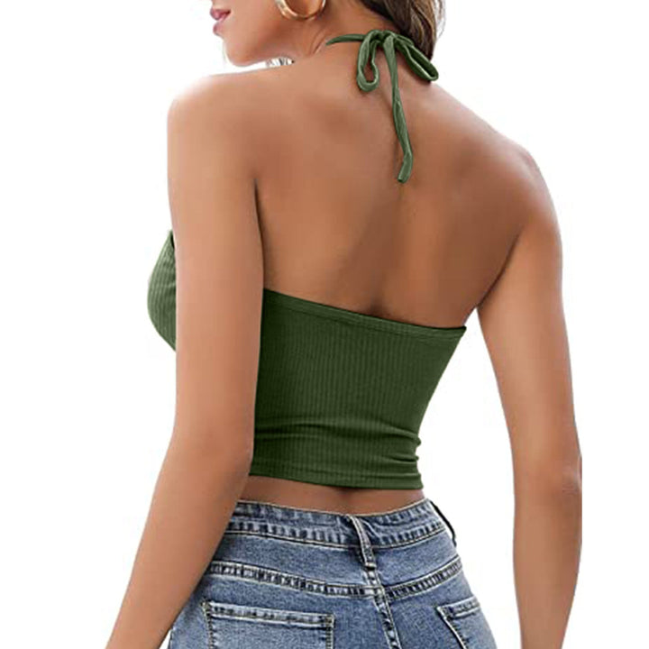Lauren Smith | Halter Cutout Crop Top For Women