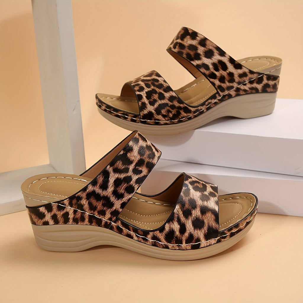 Sahara | Women’s Leopard Print Sandals with Cushioned Insole