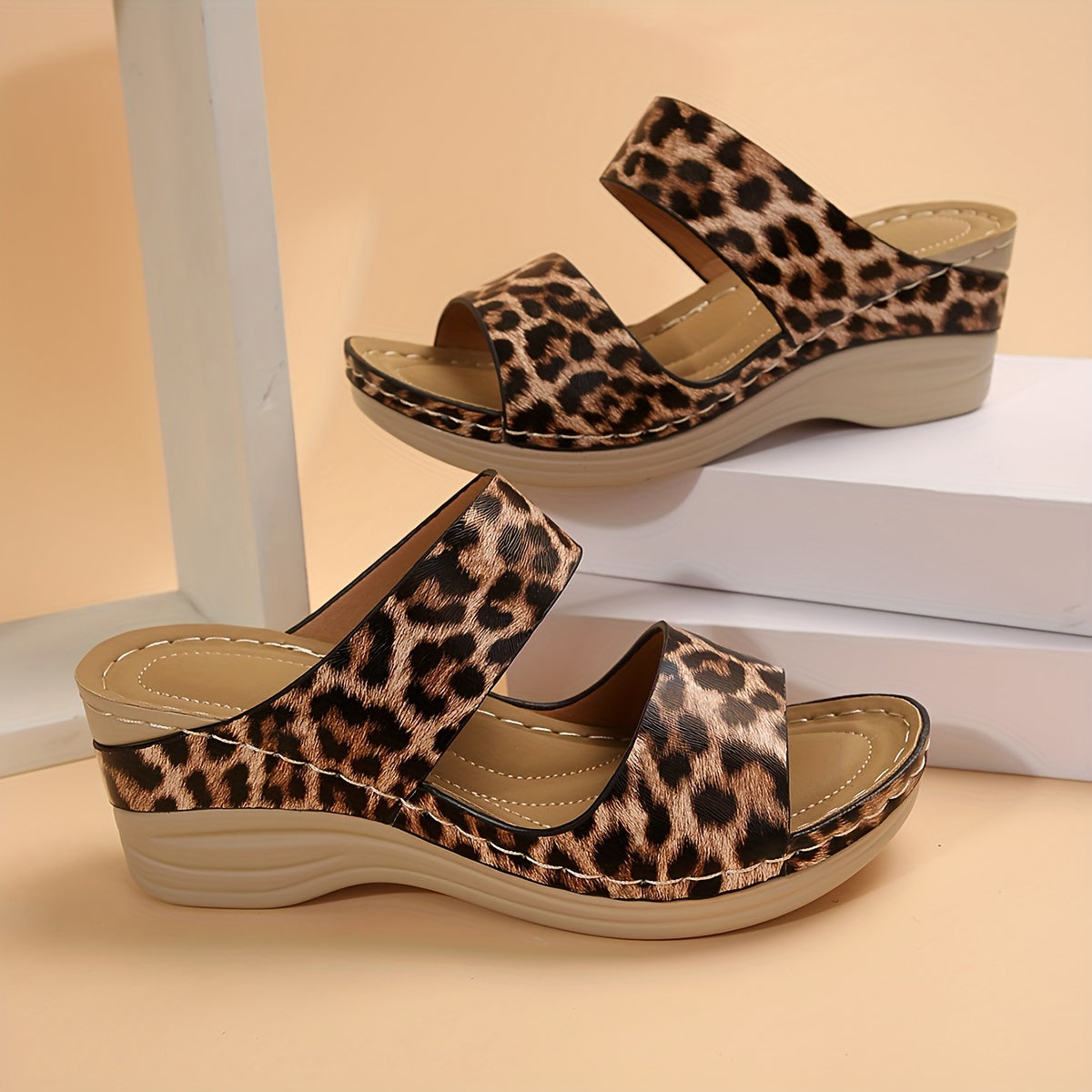 Sahara | Women’s Leopard Print Sandals with Cushioned Insole