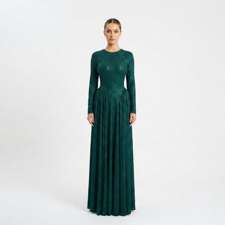 Elise Campbell | Printed Mesh Maxi Dress For Women