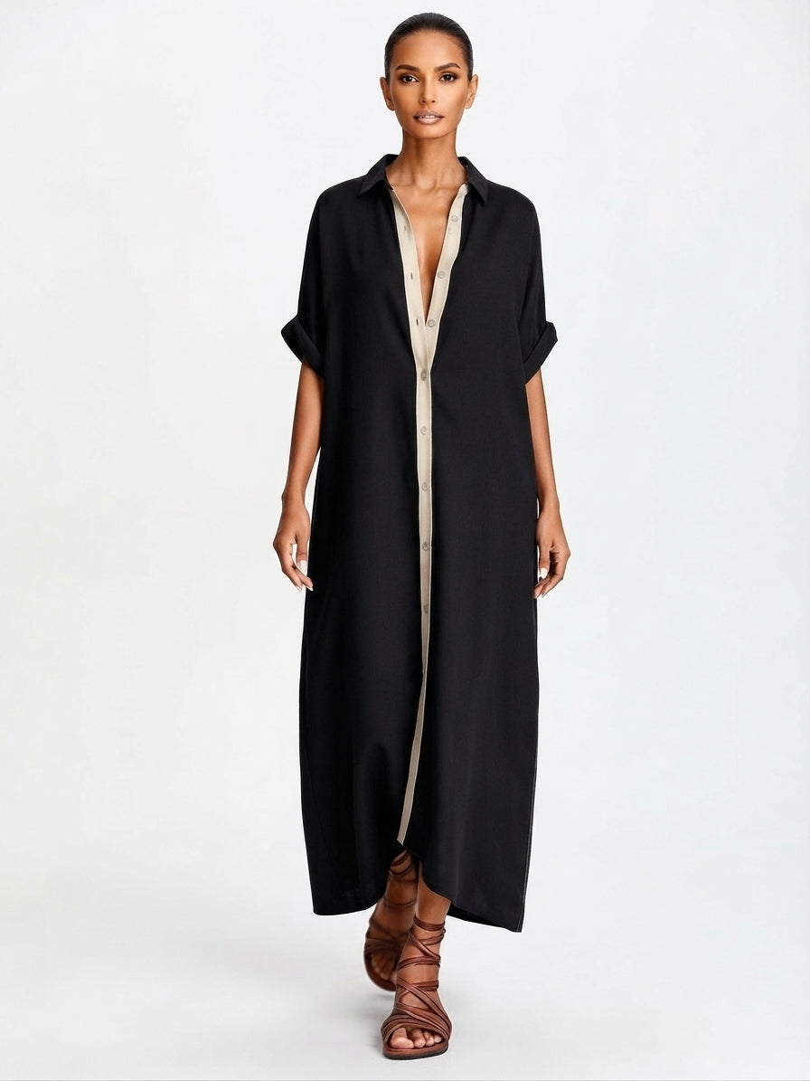 Elise Turner | Relaxed Lapel Maxi Dress For Women