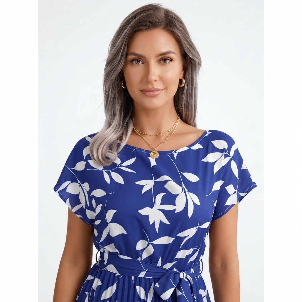 Ella Cooper | Leaf Print Summer Dress For Women