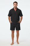 Elliot Bramwell | Textured Zip Polo & Shorts Set For Men