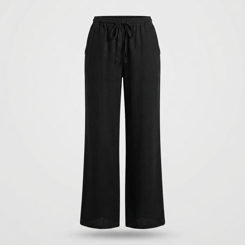 Elsie Coleman | Linen Blend Wide-Leg Trousers For Women
