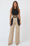 Emily Foster | Colour Block Belted Vest And Pants Set For Women