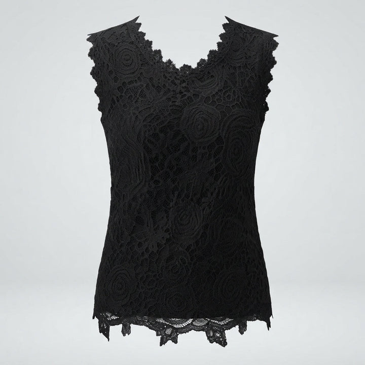 Emma White | Floral Lace Sleeveless Top For Women