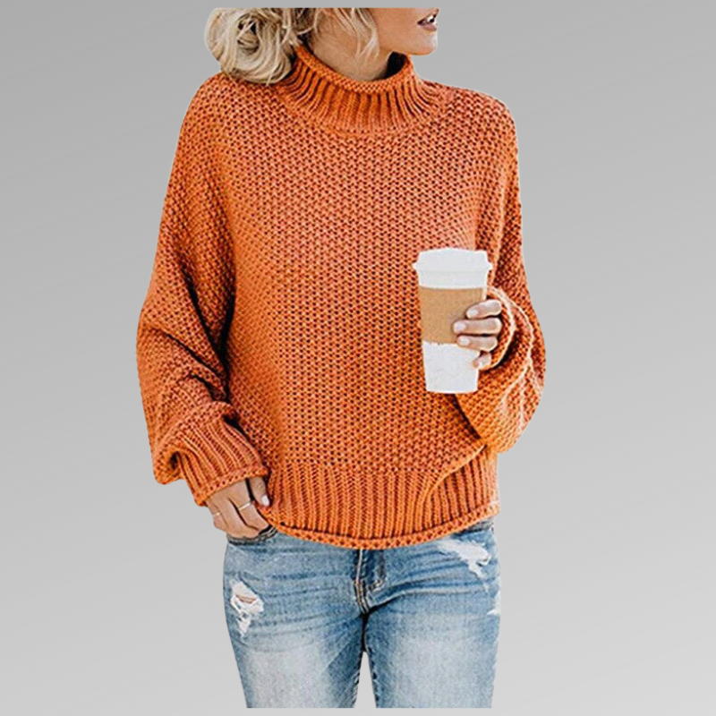 Esmeralda | Women’s Oversized Turtleneck Sweater with Textured Knit
