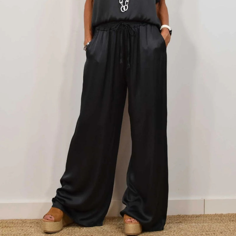 Estelle | Women’s Short-Sleeve Wide-Leg Two-Piece Set with Lightweight