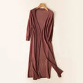 Eudora | Women’s Long Open Front Cardigan with Draping