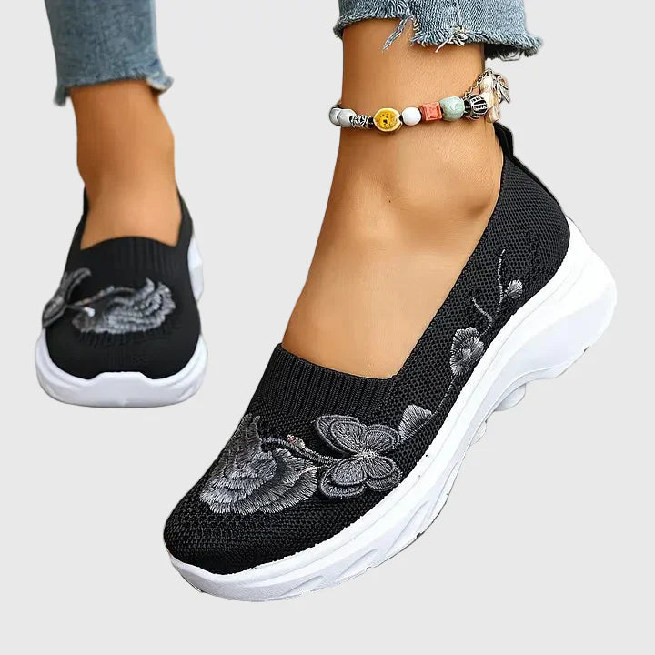 Eulalia | Women’s Slip On Sneakers with Butterfly Embroidery