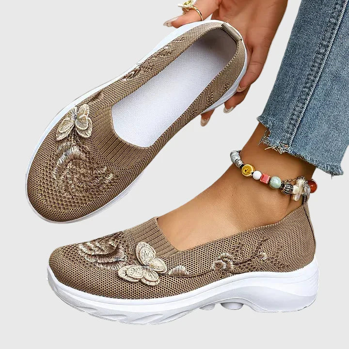 Eulalia | Women’s Slip On Sneakers with Butterfly Embroidery