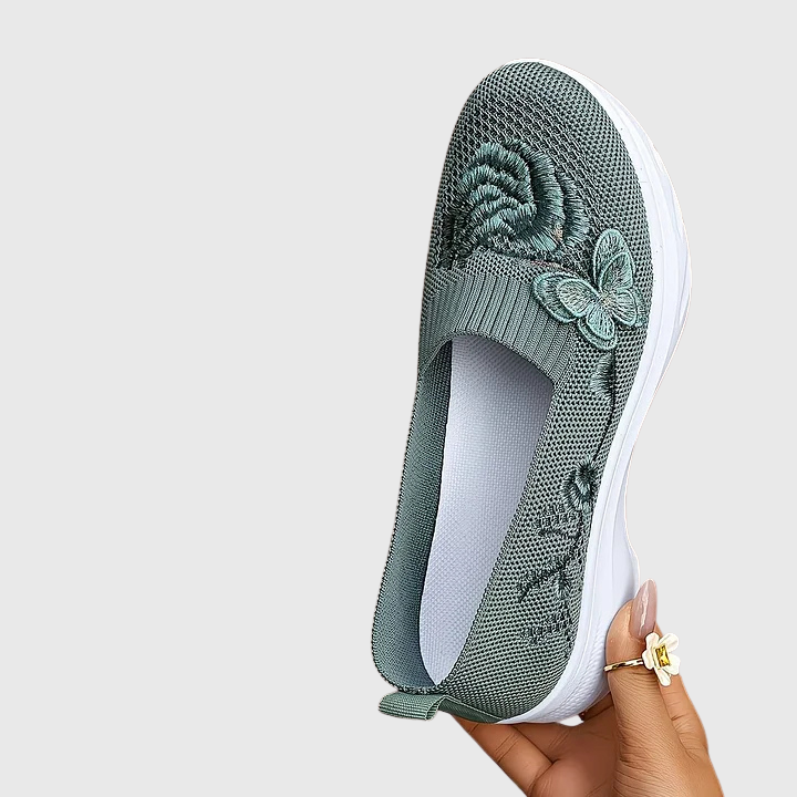 Eulalia | Women’s Slip On Sneakers with Butterfly Embroidery