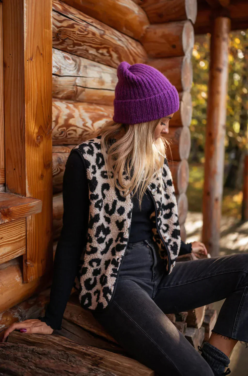 Evadne | Women’s Leopard Print Sleeveless Vest with Pattern
