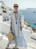 Evanna | Women’s Striped Maxi Dress with Round Neck