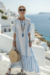Evanna | Women's Striped Round Neck Maxi Dress