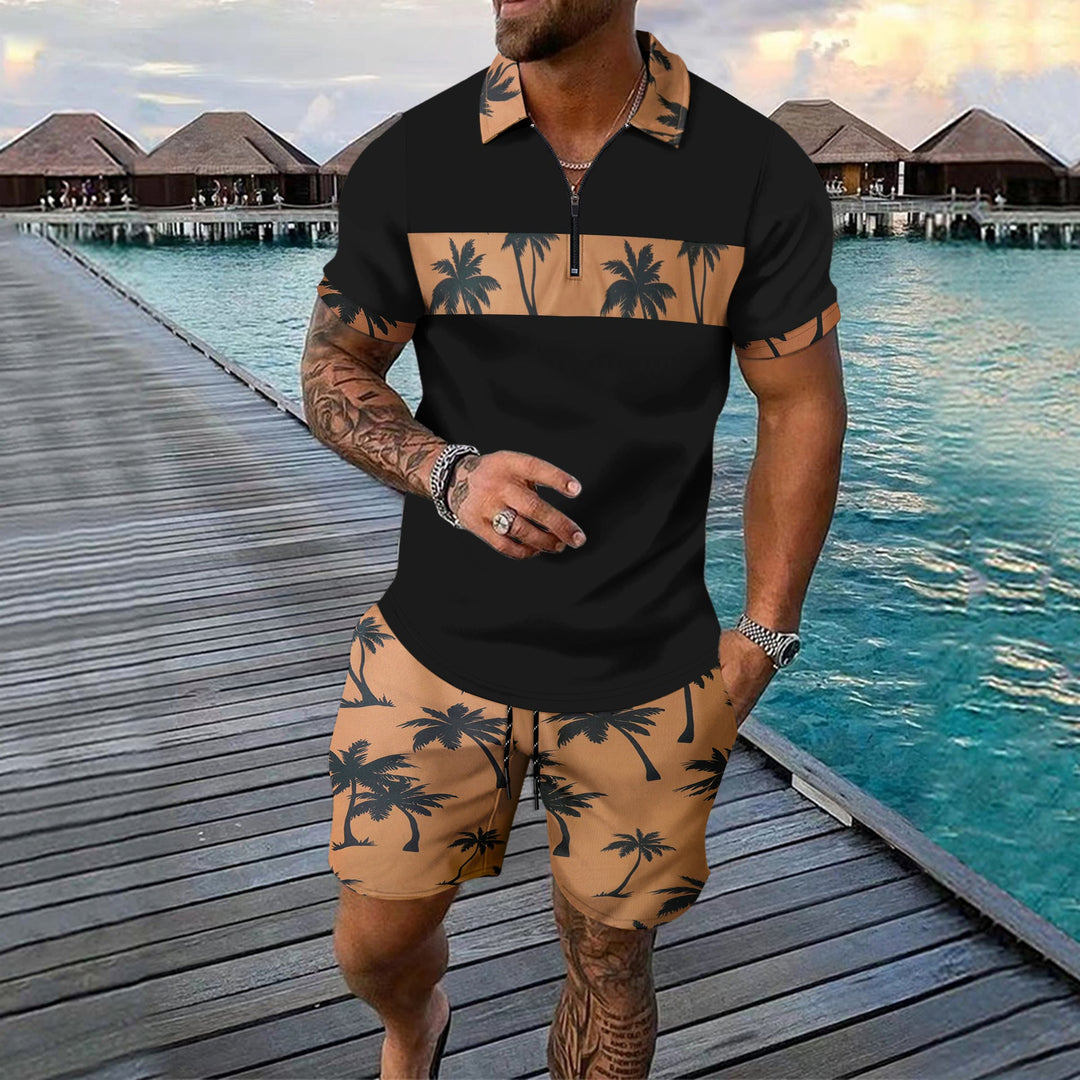 Kai Fairweather | Tropical Print Polo &amp; Shorts Set For Men