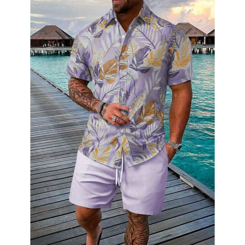 Dylan Foley | Tropical Print Shirt And Shorts Set For Men