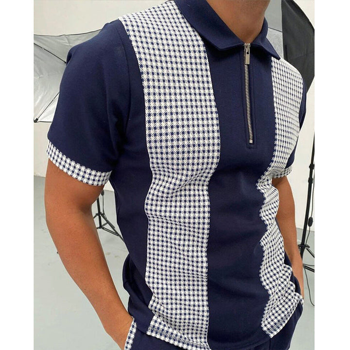Lachlan Turner | Camo Print Zip Polo Shirt For Men
