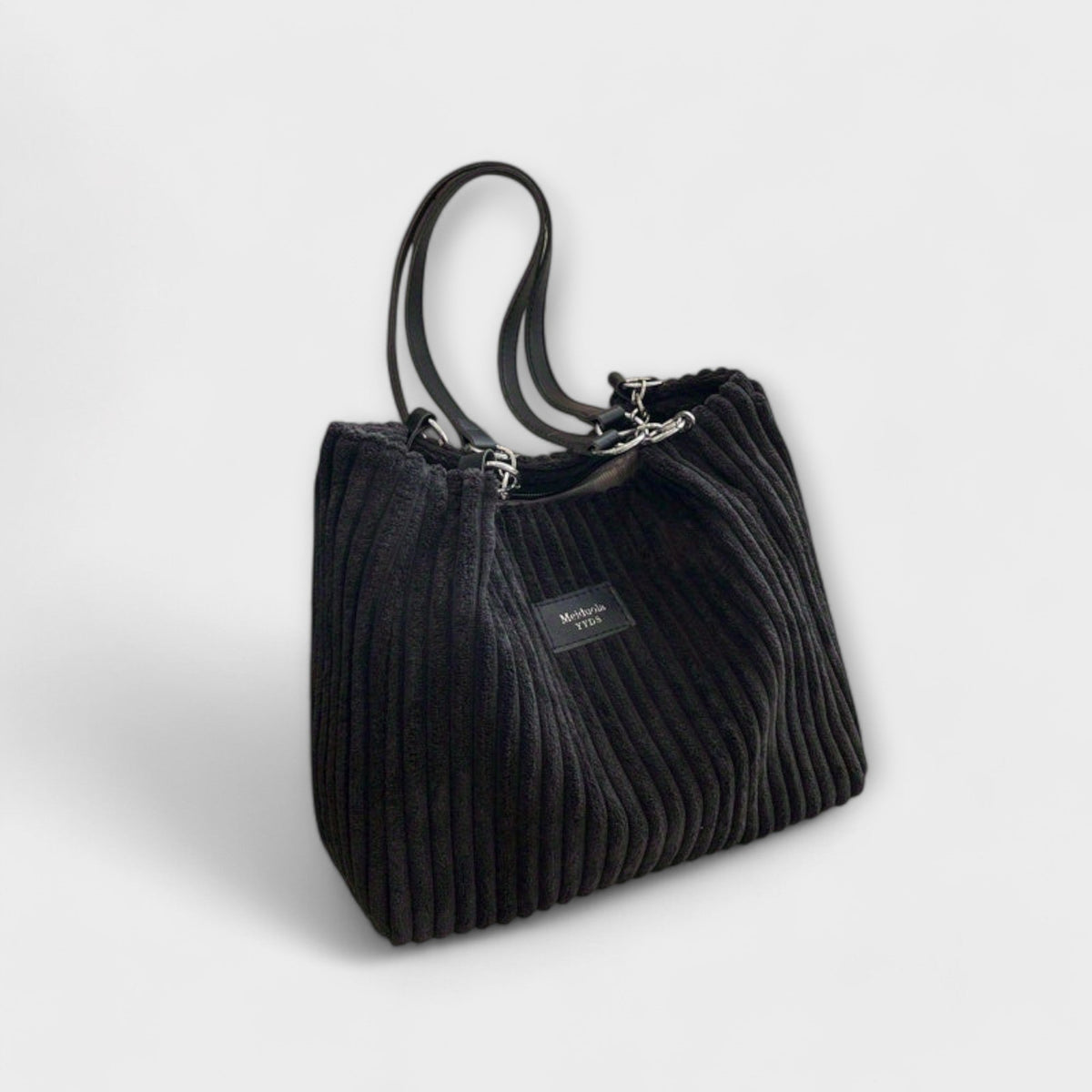 Vivian | Women’s Ribbed Tote Bag with Chain Handles