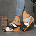 Marina | Women’s Colourblock Wedge Slides with Cushioned Sole