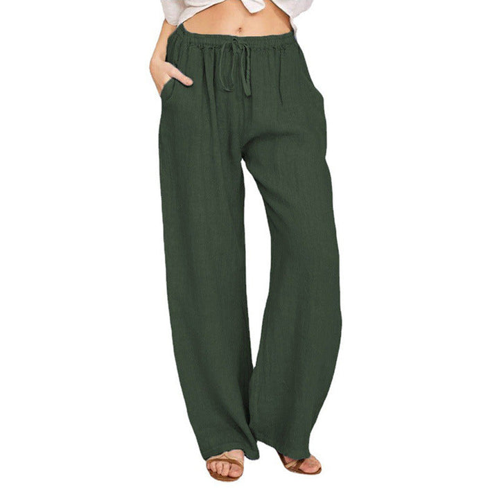 Elsie Coleman | Linen Blend Wide-Leg Trousers For Women