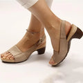 Vera | Women’s Peep Toe Slingback Sandals with Buckle