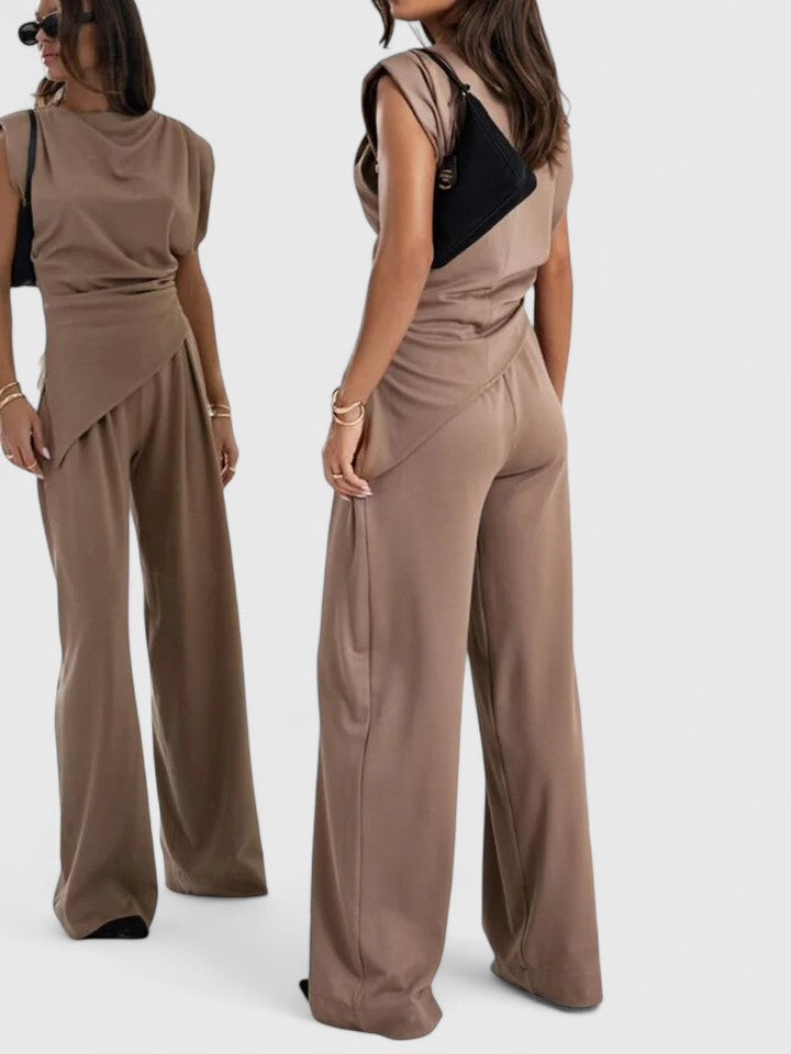 Aria | Women’s Draped Sleeveless Top with Asymmetric Wrap