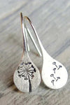 Elegant Silver Earrings in Dandelion Leaf Design