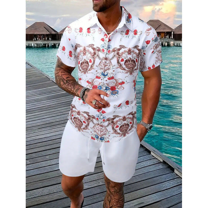 Dylan Foley | Tropical Print Shirt And Shorts Set For Men