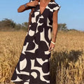 Margot | Women’s Maxi Dress with Modern Print