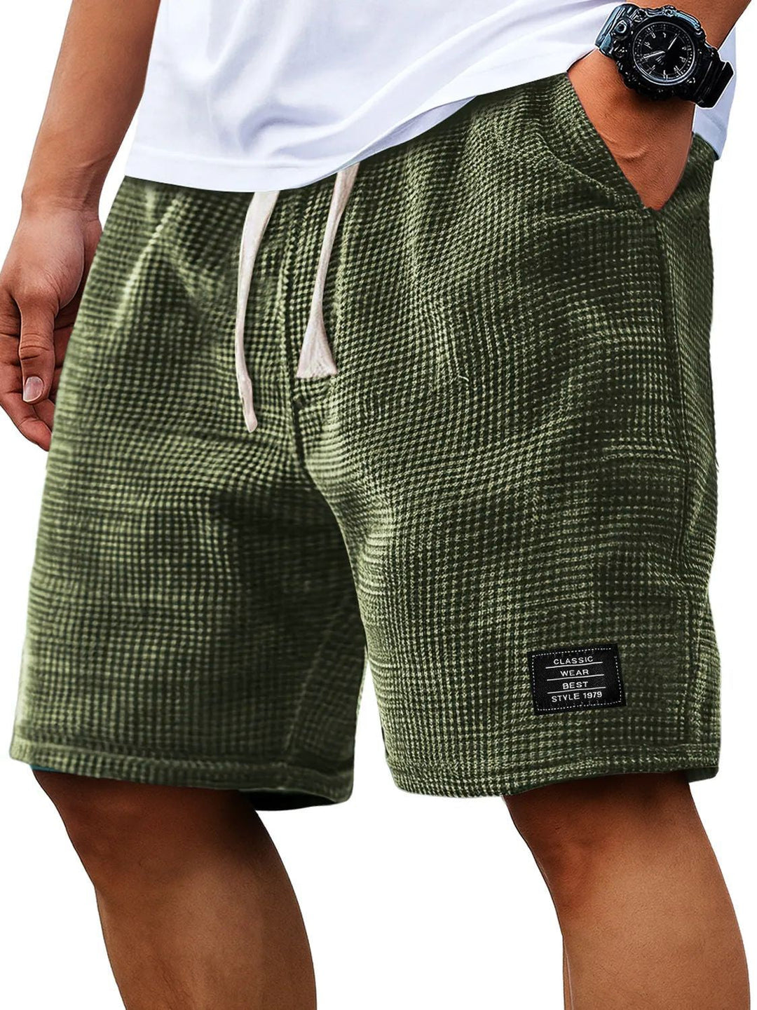 Corey Whitworth | Waffle-Knit Casual Shorts For Men
