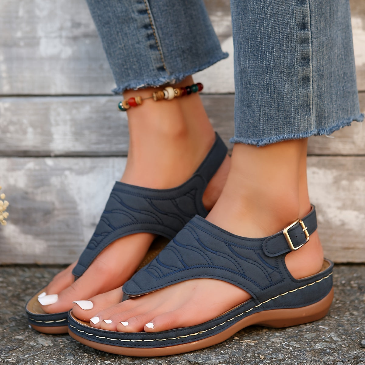 Maviee | Women’s Clip Toe Sandals with Built-In Support