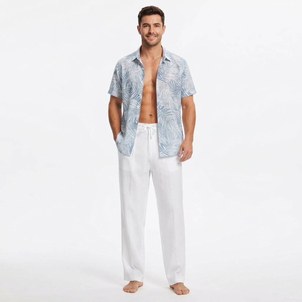 Felix Sutherland | Linen Beach Trousers For Men